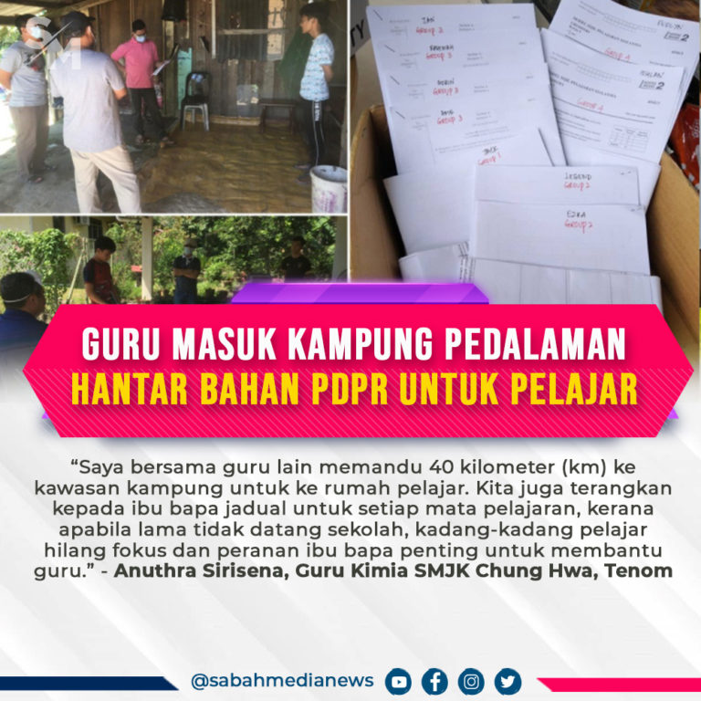 Guru Masuk Kampung Pedalaman Hantar Bahan PdPR Untuk Pelajar
