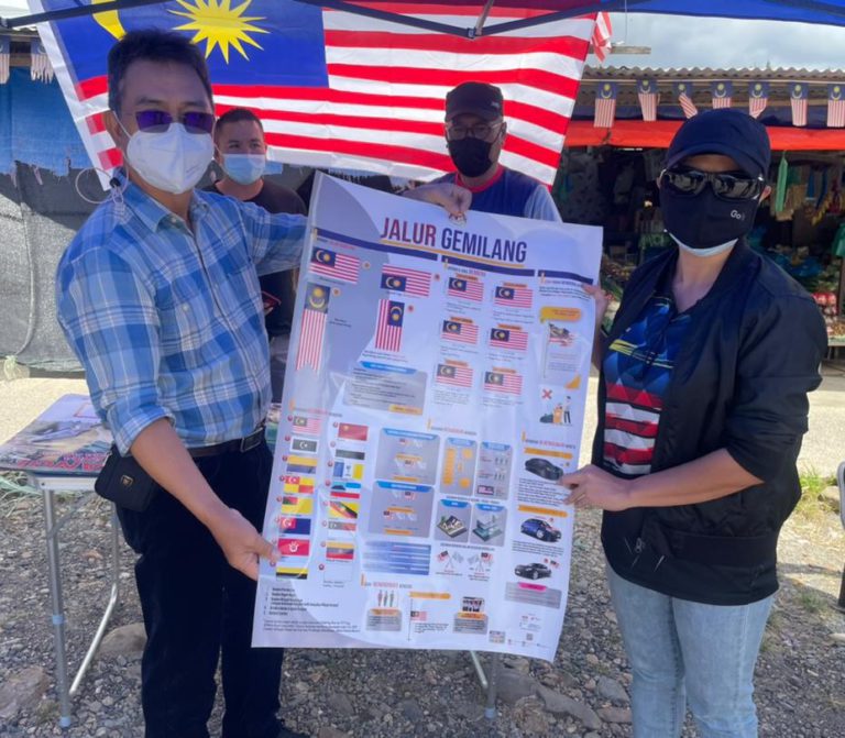 100 Jalur Gemilang Diserahkan Kepada Penerima Kawasan DUN Kundasang Sempena Program ‘Info on Wheels’ Merdeka