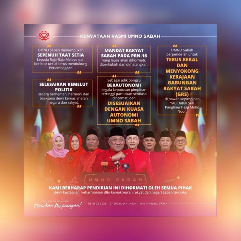 UMNO Sabah Terus Kekal Dan Menyokong GRS