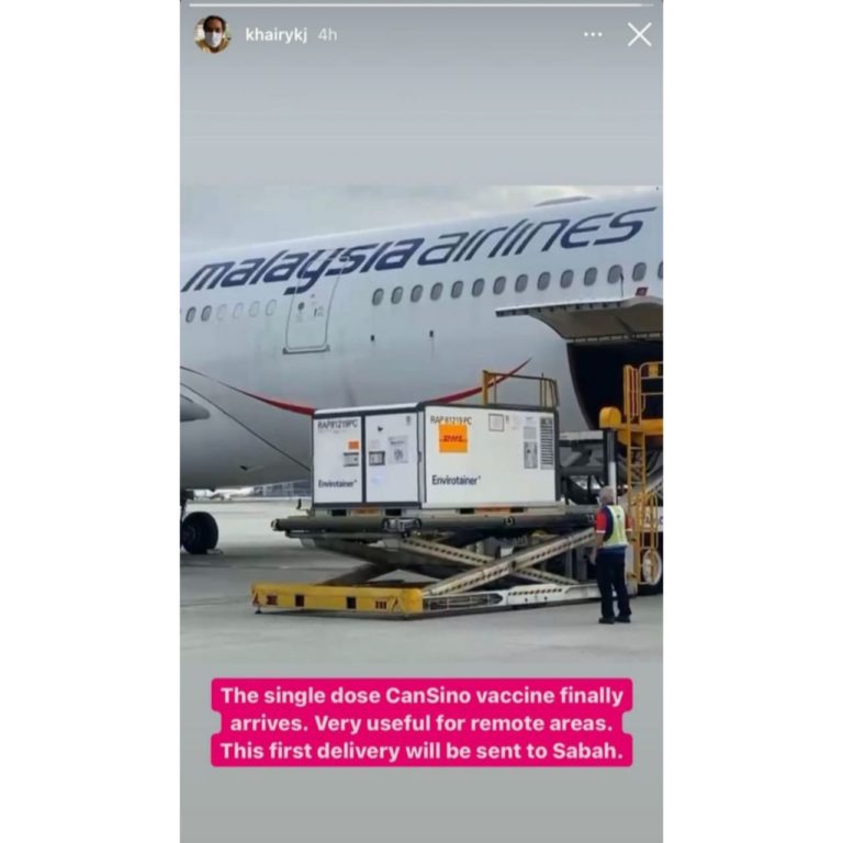 PICK: Sabah Negeri Pertama Terima Vaksin Dos Tunggal CanSino