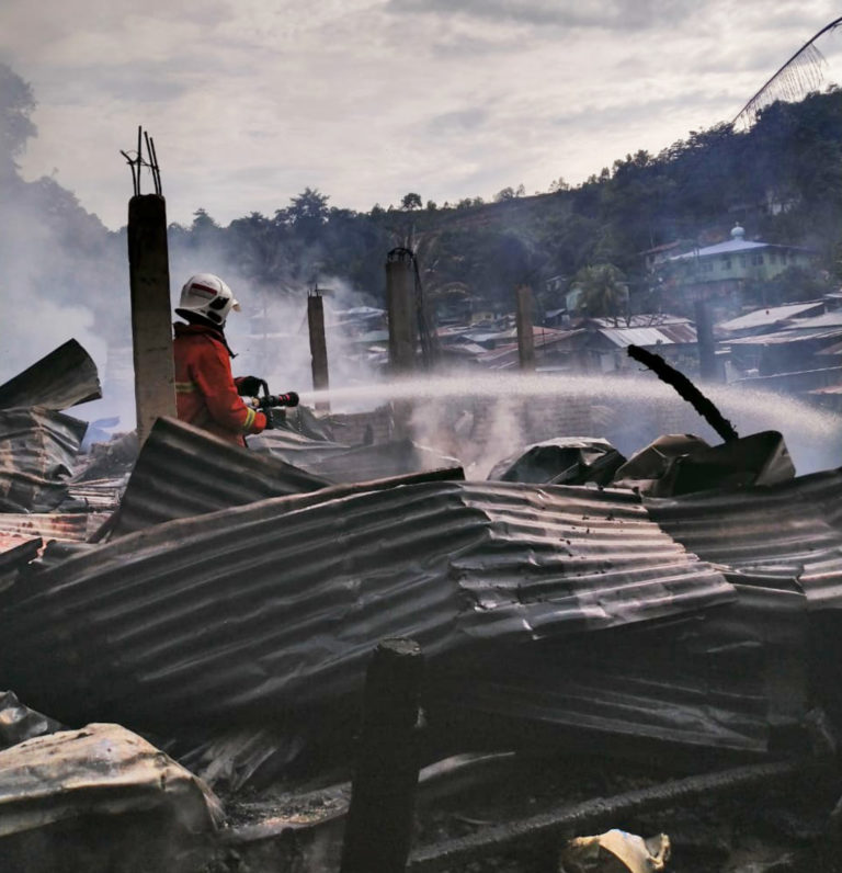 26 Rumah Setinggan Di Telipok Musnah Terbakar