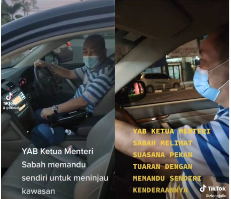 ((VIDEO)) Hajiji Pandu Kereta Tinjau Pembangunan Pekan Tuaran