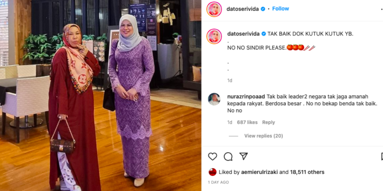 Datuk Seri Vida Minta Netizen Henti Kutuk Rina Harun