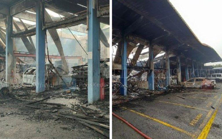 13 kenderaan polis musnah dalam kebakaran bengkel di IPK Kedah