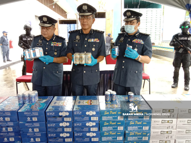 Kastam Sabah menumpaskan cubaan seludup minuman keras bernilai RM619,299.84