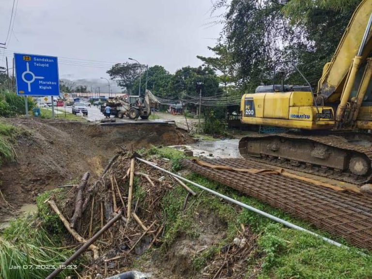 Kerja pembaikan, penyelenggaraan jalan terputus di Ranau dijangka ambil masa dua minggu
