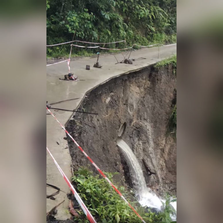 Jalan runtuh di Kg Badukan, pengguna dinasihatkan lebih berhati-hati