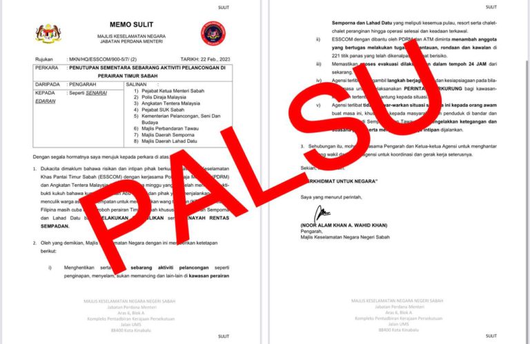 MKN Sabah nafi dakwaan keluar kenyataan situasi di Timur Sabah