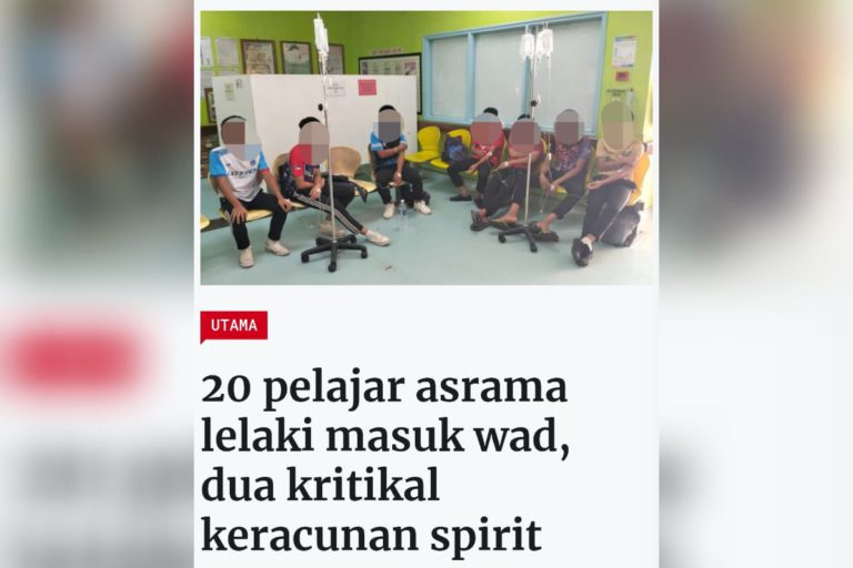 Keracunan Metanol : JKNS pantau keadaan pelajar terlibat