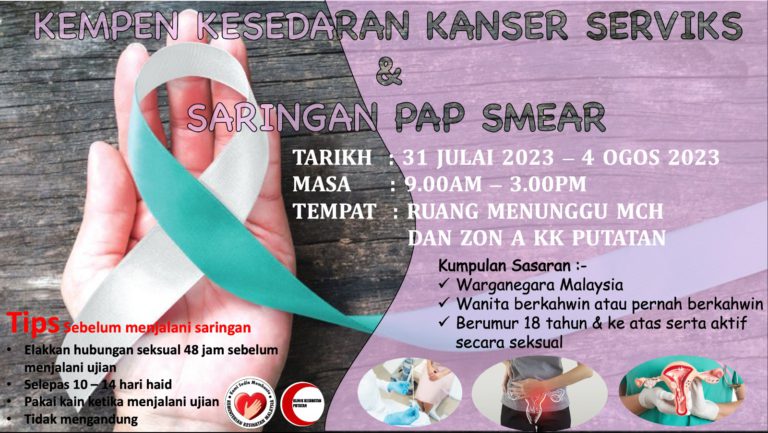 Klinik Kesihatan Putatan anjur Minggu Pap Smear dan HPV 31 Julai – 4 Ogos ini