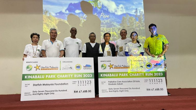 Dua pertubuhan terima sumbangan menerusi larian amal Taman Kinabalu
