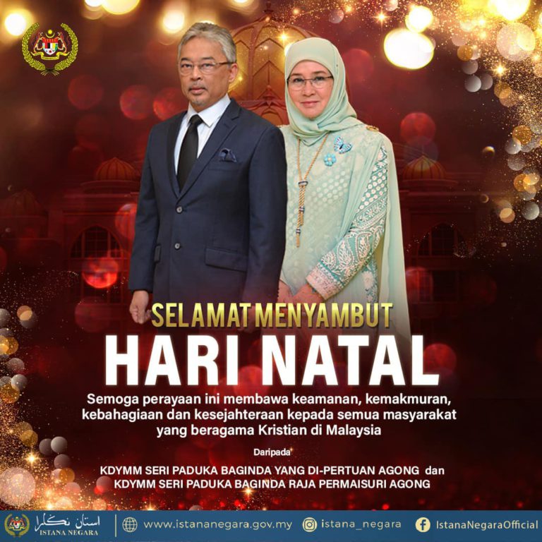 Agong, Permaisuri Zahir Ucapan Selamat Hari Natal