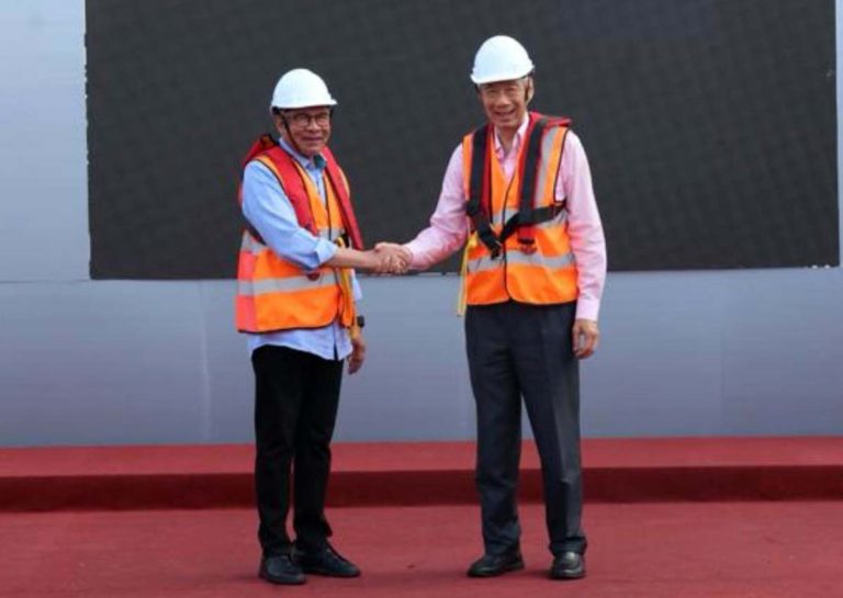 PM Anwar, Pm Lee Saksi Detik Bersejarah RTS Link “Disambungkan” Antara Malaysia, Singapura