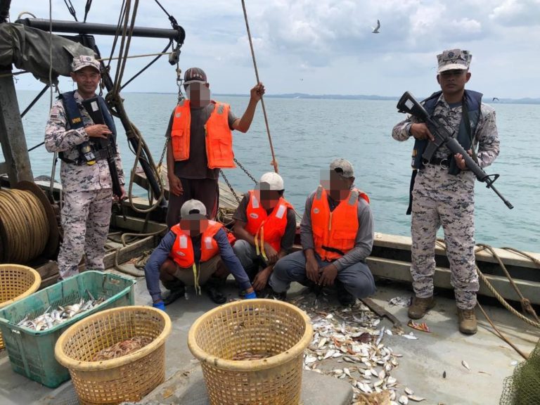 Maritim Malaysia tahan tiga bot nelayan, tangkap ikan kurang dua batu nautika
