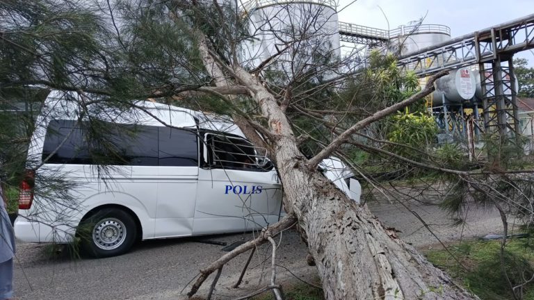 Kenderaan polis dihempap pokok, seorang anggota maut