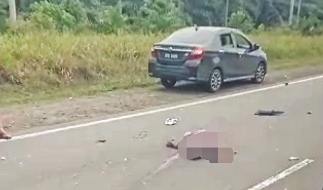 Pembonceng warga emas maut putus kaki kanan, remaja cedera di kepala