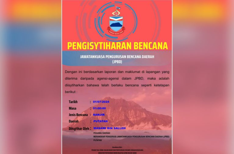 Putatan diisytiharkan kawasan bencana banjir