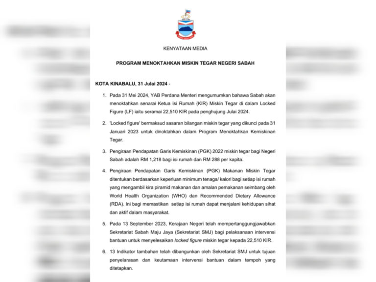 Miskin tegar dalam senarai locked figure telah dinoktahkan – Sekretariat SMJ