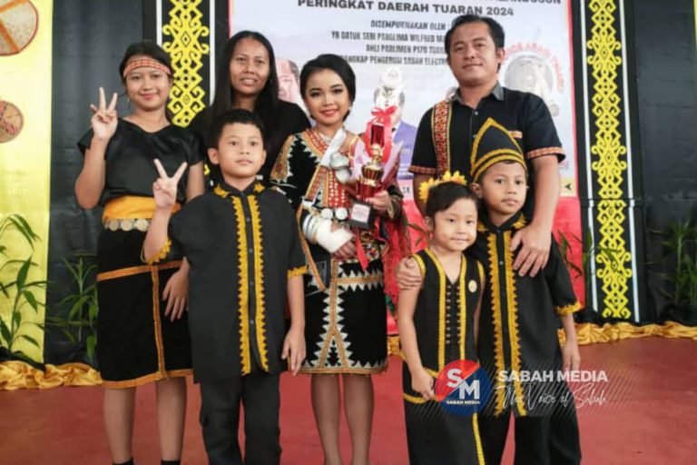 Patah tangan tidak halang Adeline untuk sertai ‘Unduk Ngadau’