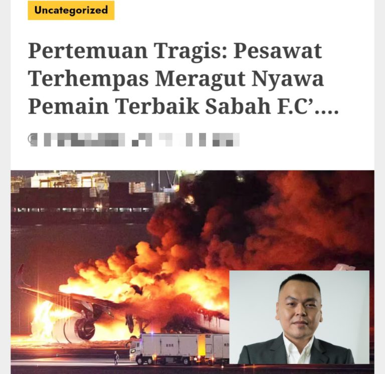 Sabah FC nafi laporan berita pemainnya terbabit kejadian pesawat terhempas