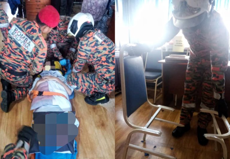 Bomba Tawau selamatkan pelajar perempuan tersekat di kerusi