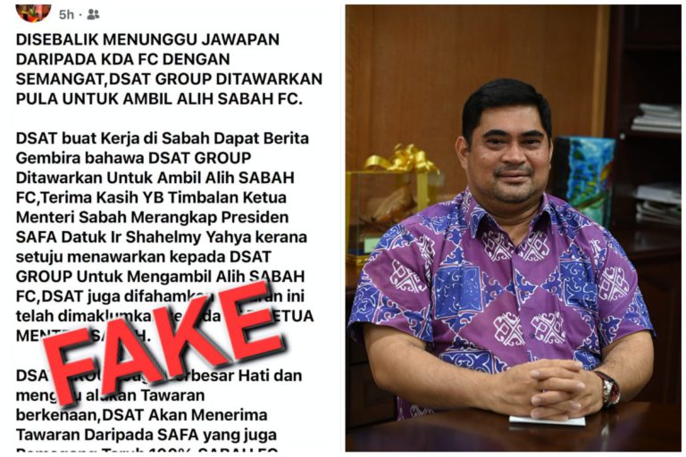 SAFA nafi terima tawaran jual Saham Sabah FC