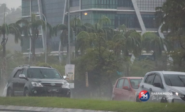 Hampir keseluruhan kawasan di Sabah alami ribut petir, hujan lebat