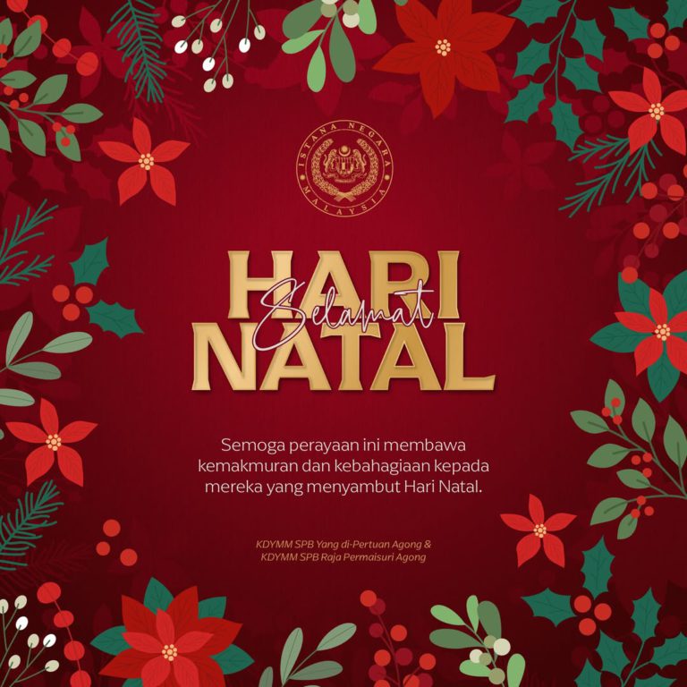 Agong, Raja Permaisuri ucap Selamat Hari Krismas