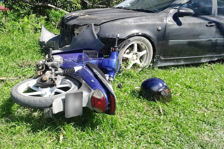 Remaja 18 tahun maut, motosikal terbabas rempuh kenderaan rosak