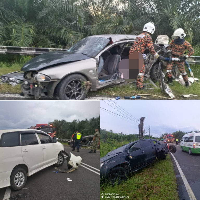 Enam maut dalam nahas tiga kenderaan di Jalan Kalumpang, Semporna-Tawau