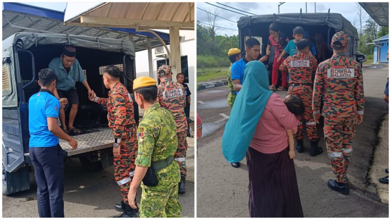 Bomba bantu pindahkan mangsa terjejas banjir