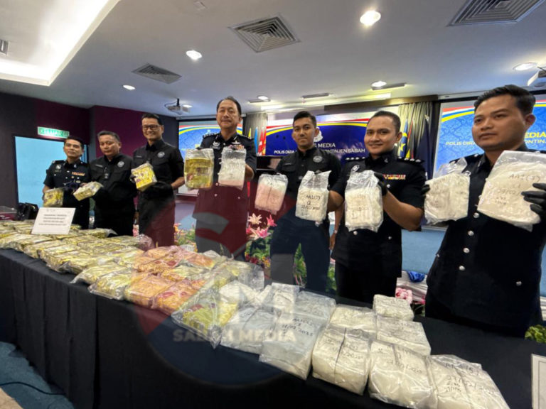 Polis Sabah tumpas sindiket dadah, rampas syabu seberat 63.55kg bernilai RM 3 juta