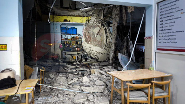 55 penyewa dipindahkan susulan runtuhan lantai di Kota Kinabalu