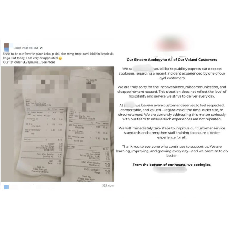 Restoran popular mohon maaf berhubung dakwaan layanan mengecewakan