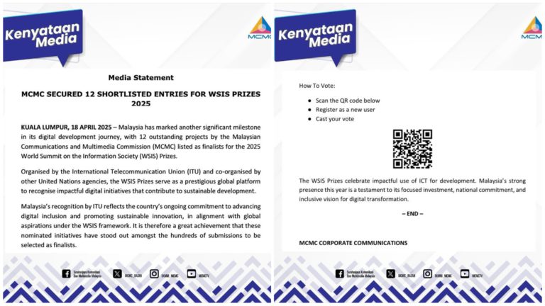 12 Projek Digital Malaysia Tersenarai Akhir Anugerah WSIS 2025