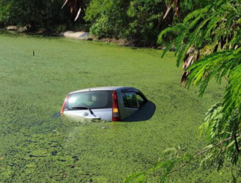 Ibu dan anak selamat dalam insiden kereta terjunam ke kolam kumbahan di Kingfisher
