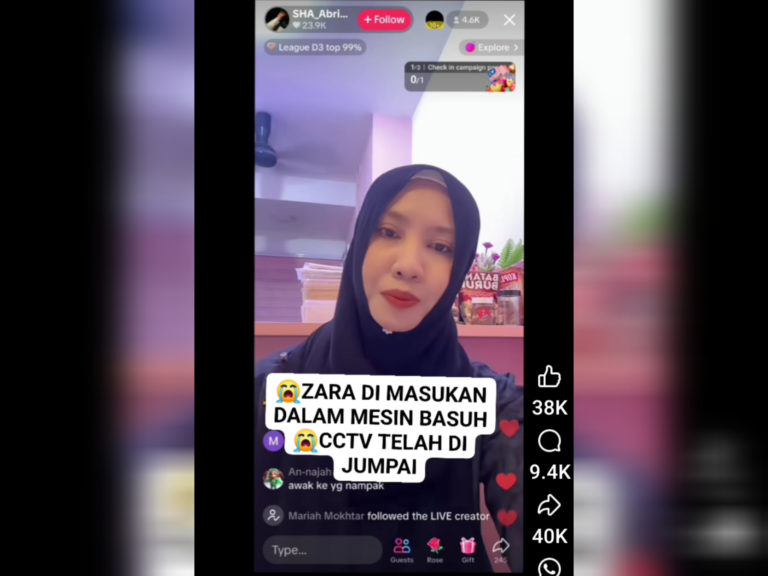 Wanita dakwa Zara dimasukkan ke dalam mesin basuh diminta serah maklumat kepada polis untuk siasatan – Peguam