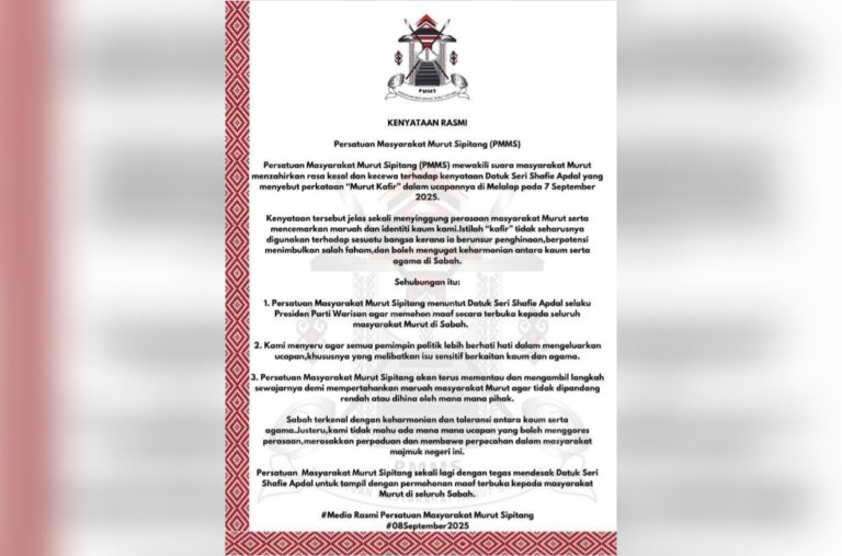 PMMS desak Shafie mohon maaf isu ucapan ‘Murut Kafir’