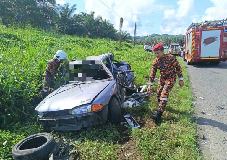 Wanita maut, tiga rakan cedera nahas tiga kenderaan