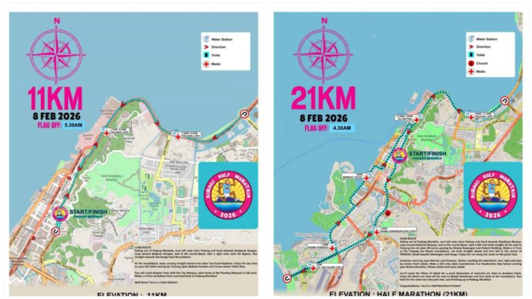 Beberapa jalan utama ditutup berperingkat sempena KK City Borneo Half Marathon