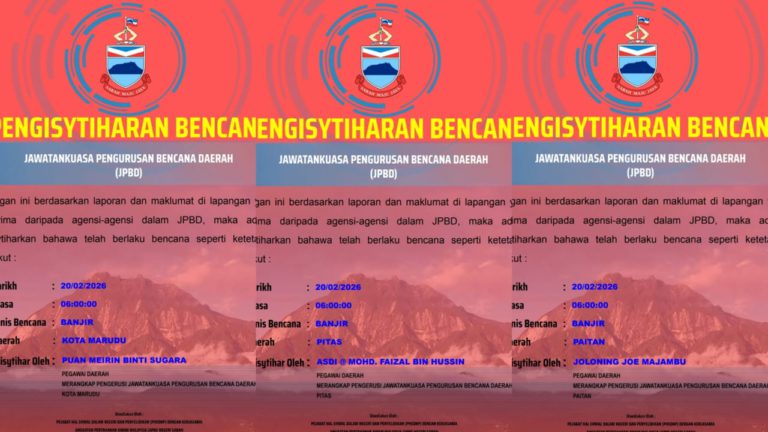 Tiga daerah di Sabah diisytihar kawasan bencana banjir