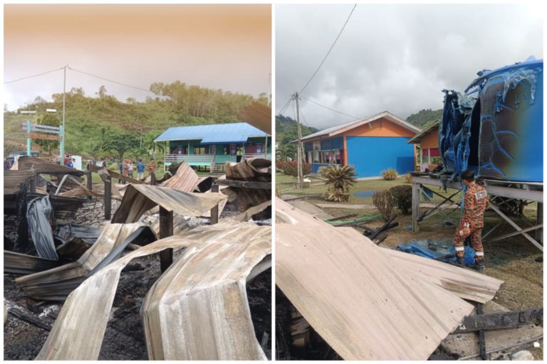 Blok bangunan SK Binanon musnah terbakar