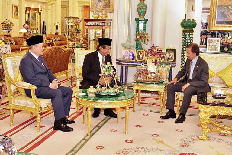 Hajiji mengiringi TYT pada Majlis Mengadap Sultan Brunei