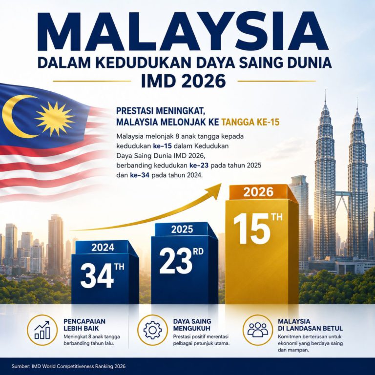 Daya Saing Dunia 2026 : Malaysia Catat Peningkatan Pelaburan, Daya Saing Semakin Kukuh