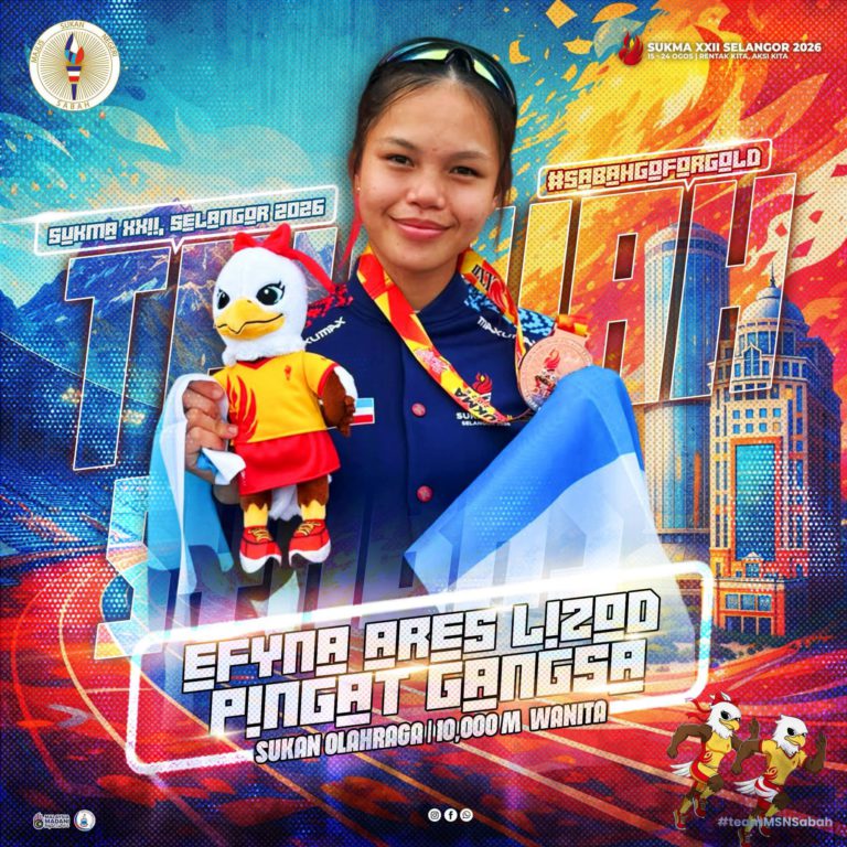 SUKMA XXII : Efyna sumbang gangsa 10,000 meter buat Sabah