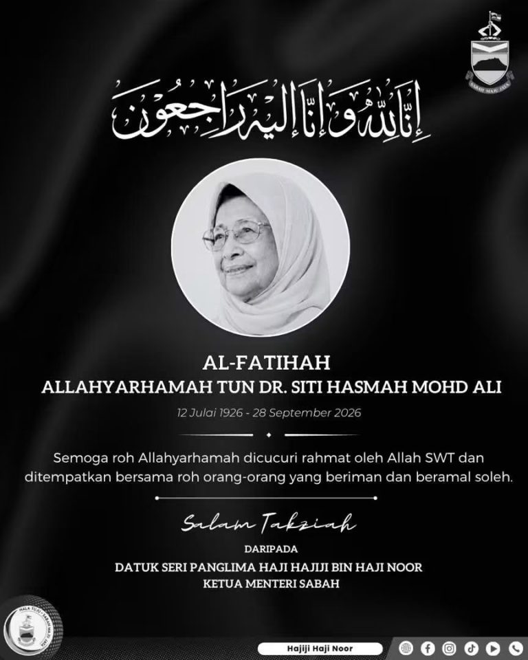 Pemimpin Sabah, Sarawak zahir takziah atas pemergian Tun Dr Siti Hasmah
