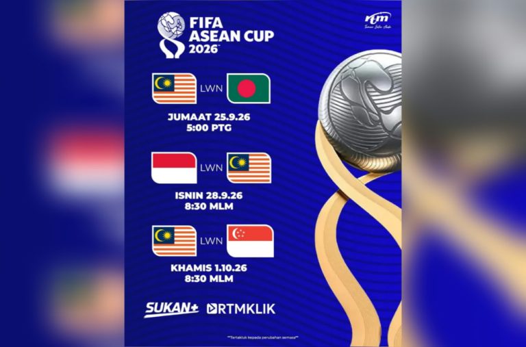 Lima aksi FIFA ASEAN Cup 2026 disiarkan secara langsung menerusi RTM